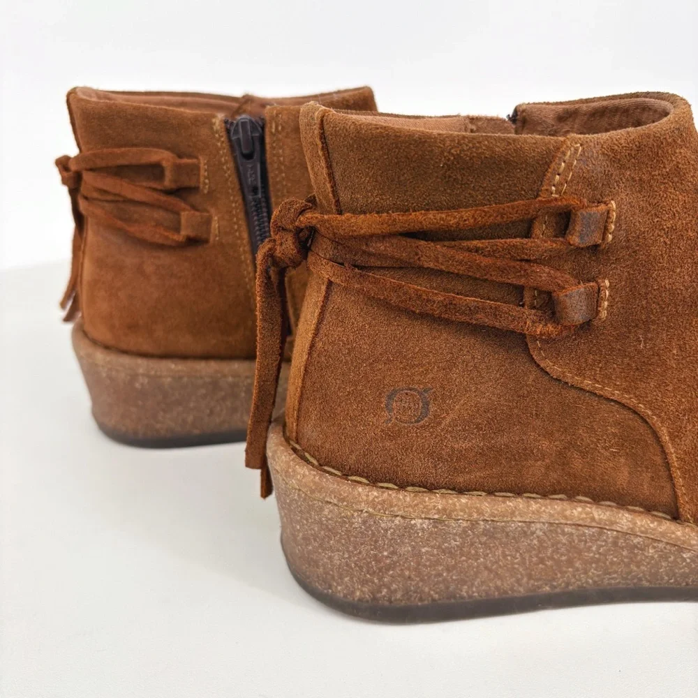 BORN | Viana Leather Wedge Bootie in Distressed Brown | Sz 7 - Picture 7 of 14